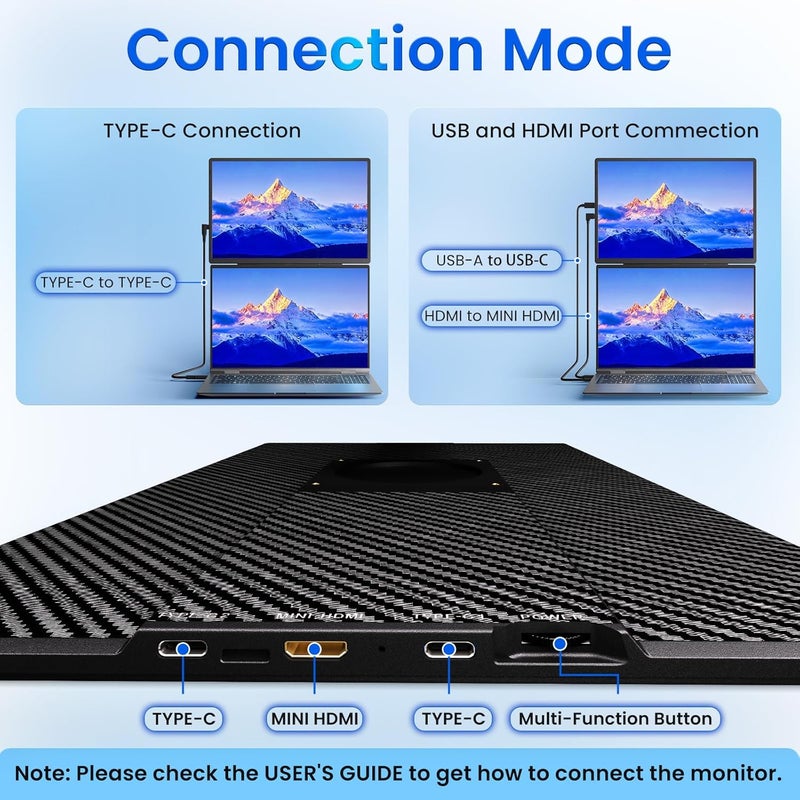 Aouker Portable Monitor for Laptop - Laptop Screen Extender HDMI USB C Travel External Display with Stand Gaming Monitor for PC MAC Switch Phone Computer Xbox PS4/5 - D1 - Image 5